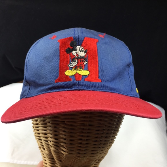 Disney | Accessories | Vintage 9s Mickey Mouse Disney Snapback Cap ...